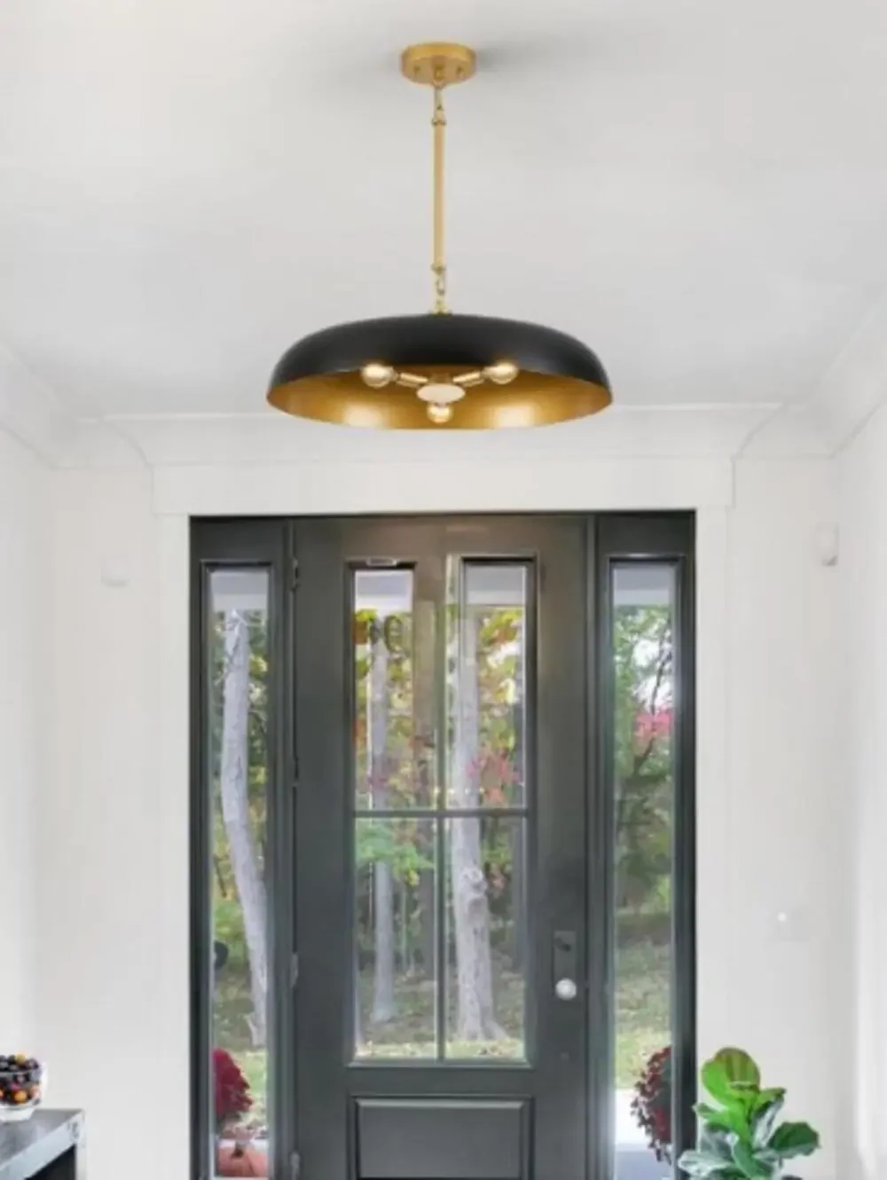 20in Black and Gold Dome Pendant Light